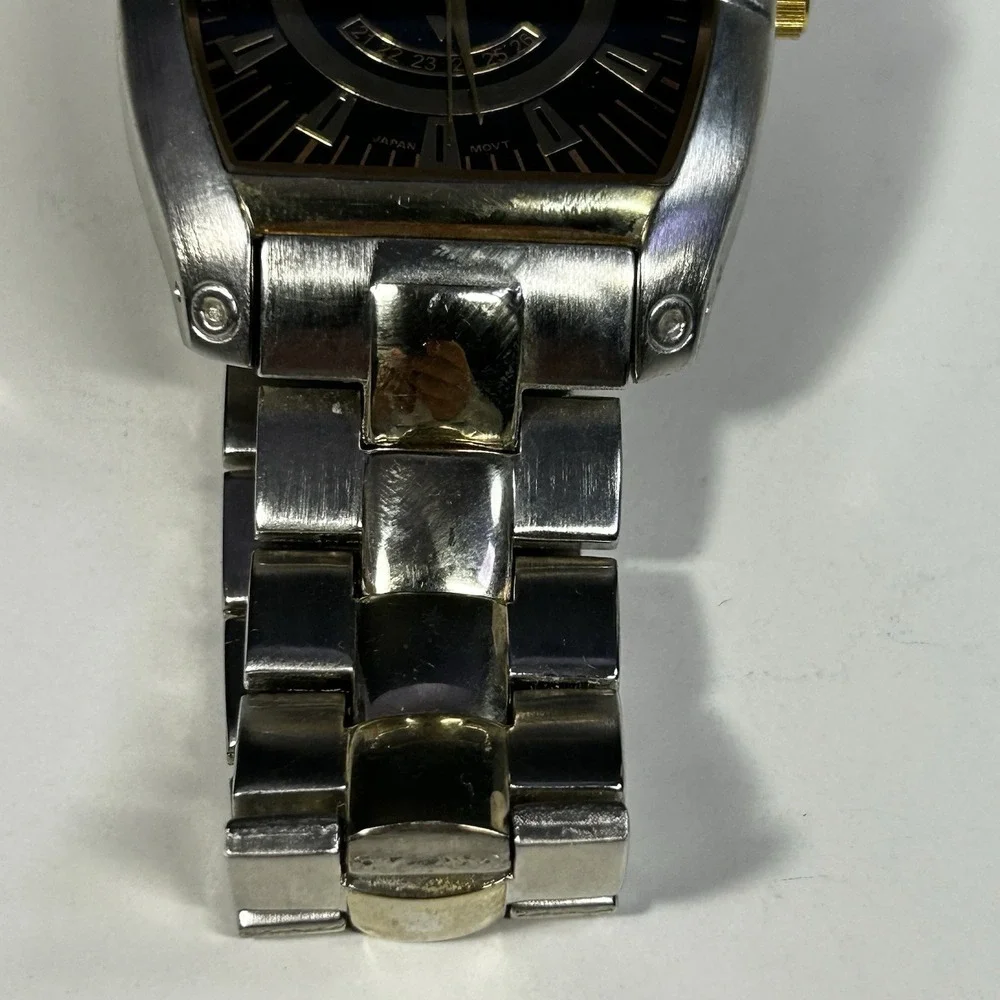 Geneva No. 7420 Men's Quartz Watch Two-Tone Stainless Steel Japan Movt Un-Tested